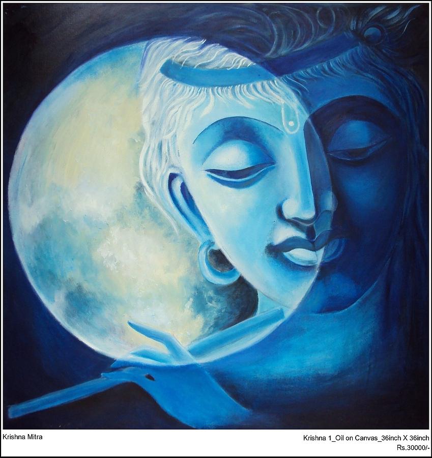 Contemporary Painting - Krishna 1 by Krishna Mitra