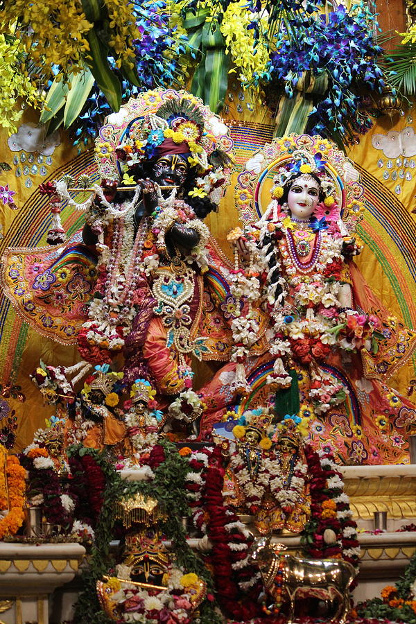 Krishna and Radha Darshan, Iskon Temple, Vrindavan Photograph by Jennifer Mazzucco