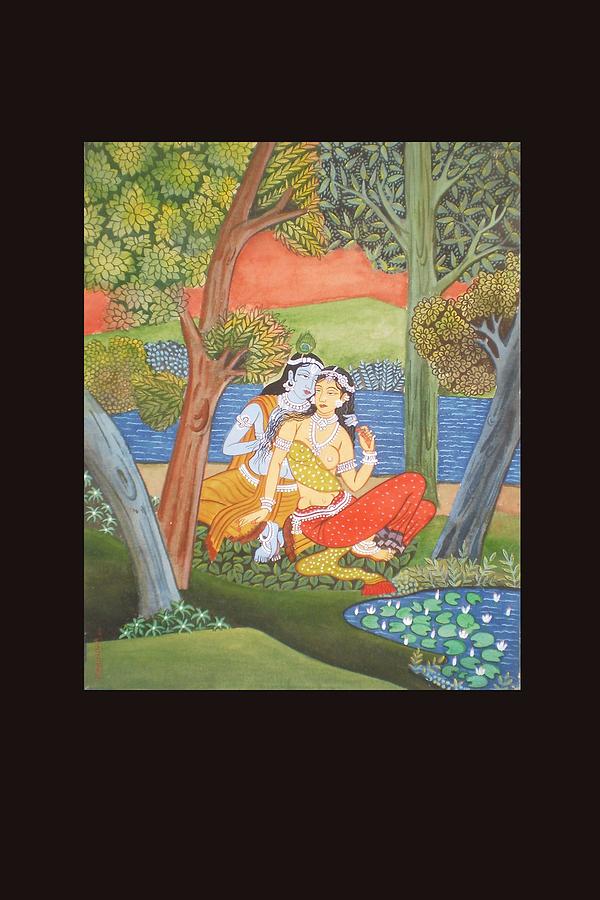 Tall Painting - Krishna Lila by Rabindra Meher