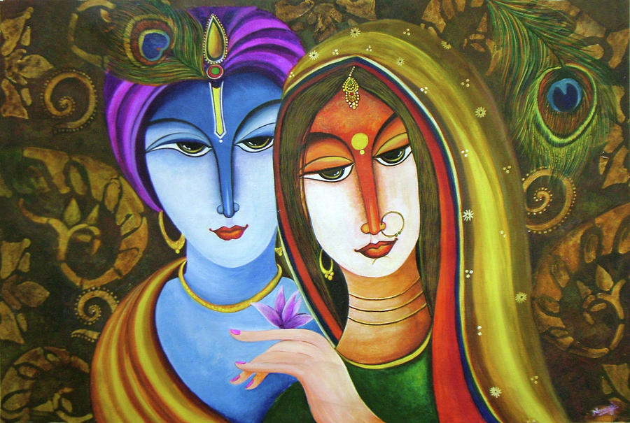 Krishna Raddha- True Love Painting by Mrs Neeraj Parswal - Fine Art America