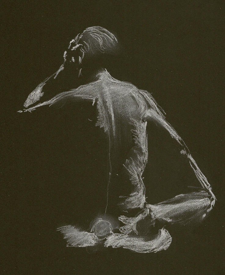 Kroki 2015 01 10_14 Figure Drawing White Chalk Drawing by Marica Ohlsson