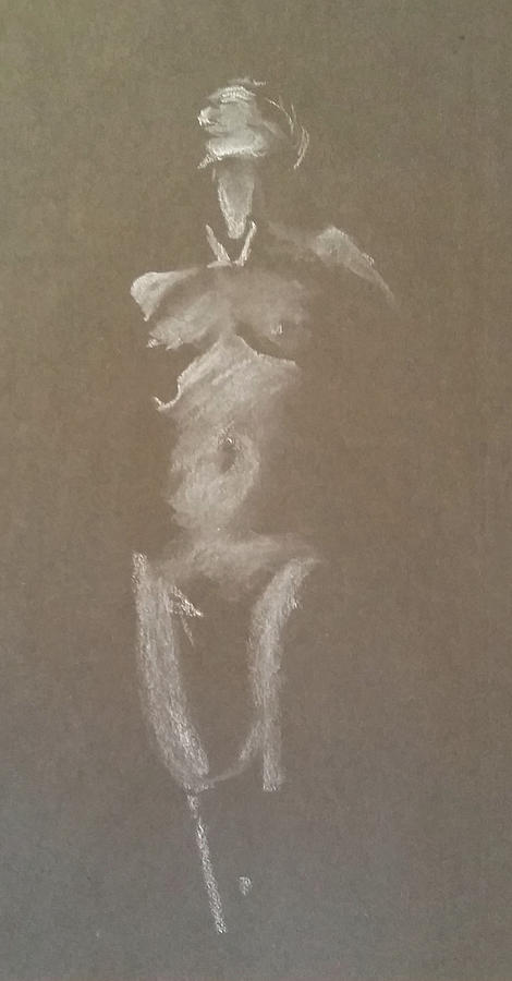 Kroki 2015 06 18_6 Figure Drawing White Chalk Drawing by Marica Ohlsson