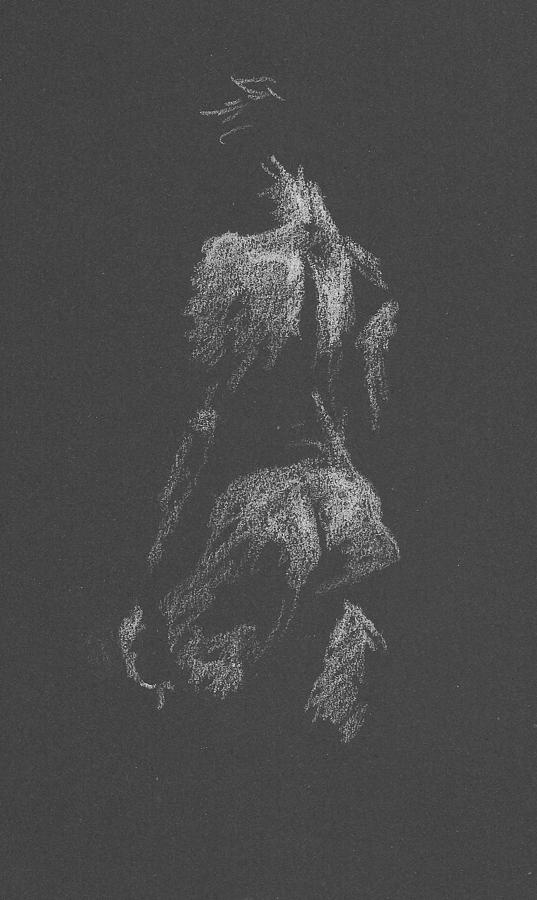 Kroki 2015 09 26 _3 Figure Drawing White Chalk Drawing by Marica Ohlsson