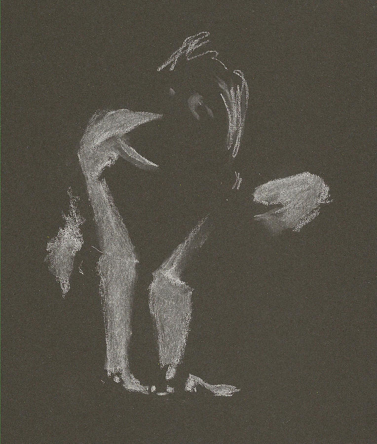 Kroki 2015 10 03_10 Figure Drawing White Chalk Drawing by Marica Ohlsson