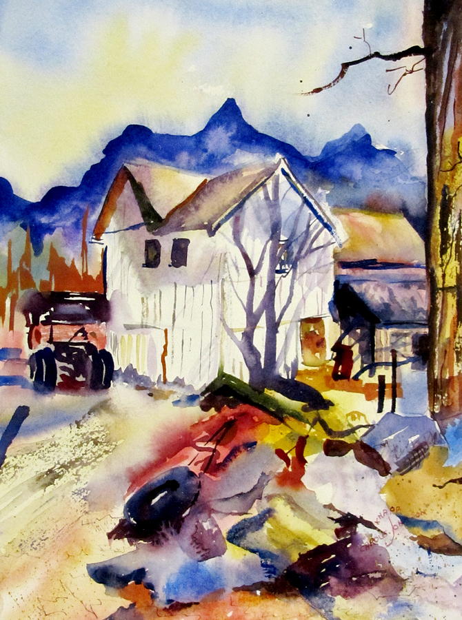 Kruegers Barn Painting by Carole Johnson