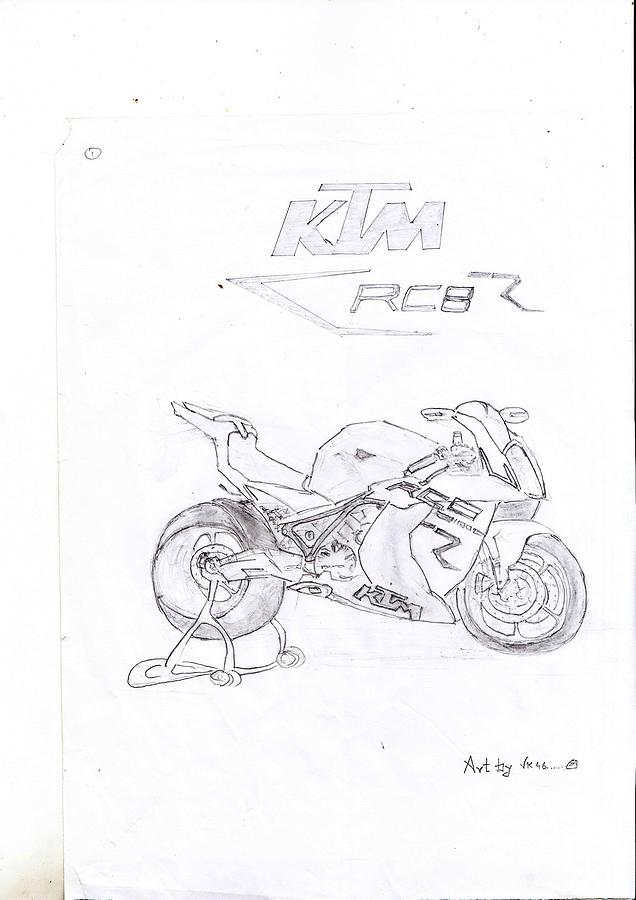 How to Draw KTM Bike Step by Step for Beginners || KTM RC390 drawing ||  Bike drawing - YouTube
