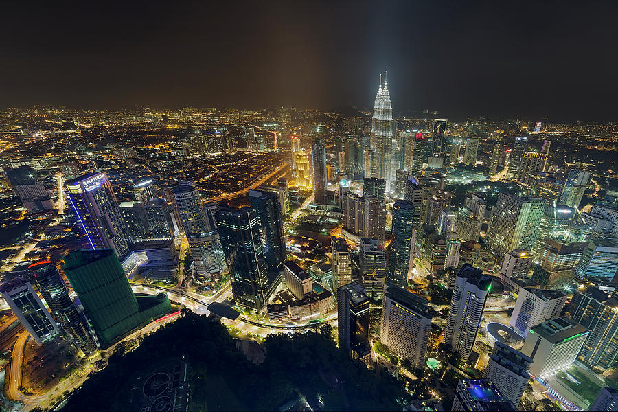 Kuala Lumpur Cityscape at Night Photograph by David Gn