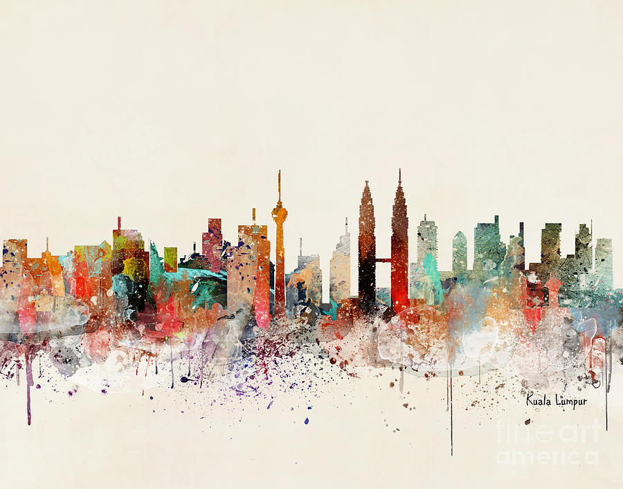 Kuala Lumpur Skyline Painting by Bri Buckley Pixels