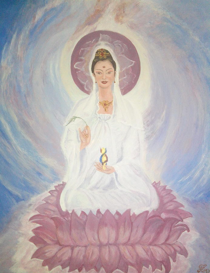 Kuan Yin Goddess Of Mercy Painting By Florentina Toma Fine Art America