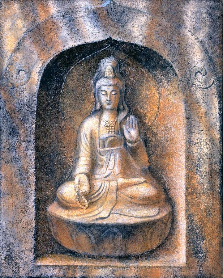 Buddha Painting - Kuan Yin Meditating by Sue Halstenberg