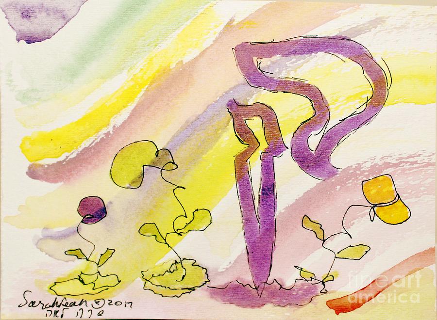 KUF and FLOWERS Painting by Hebrewletters SL