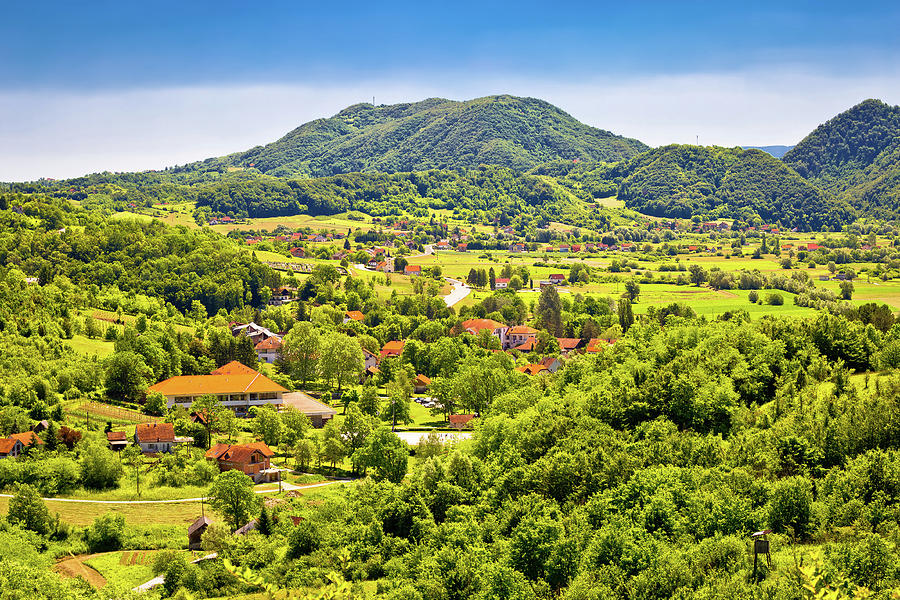 Kumrovec valley green landscape view Photograph by Brch Photography