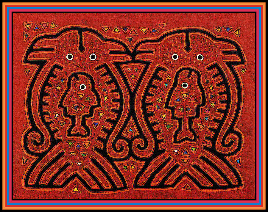 Kuna Indian Skate Fish Digital Art by Vagabond Folk Art - Virginia Vivier