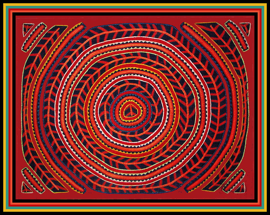 Kuna Indian Sun Universe Digital Art by Vagabond Folk Art - Virginia Vivier