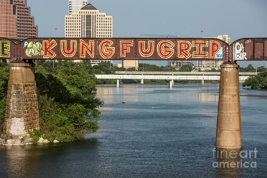 Architecture Photograph - KUNG FU GRIP is a mural painting on the Austin Railroad Graffiti by Dan Herron