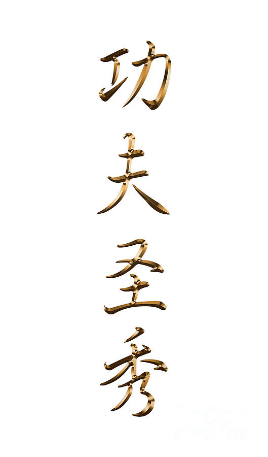 Kung Fu San Soo Chinese Characters Typography Digital Art by Leah McPhail
