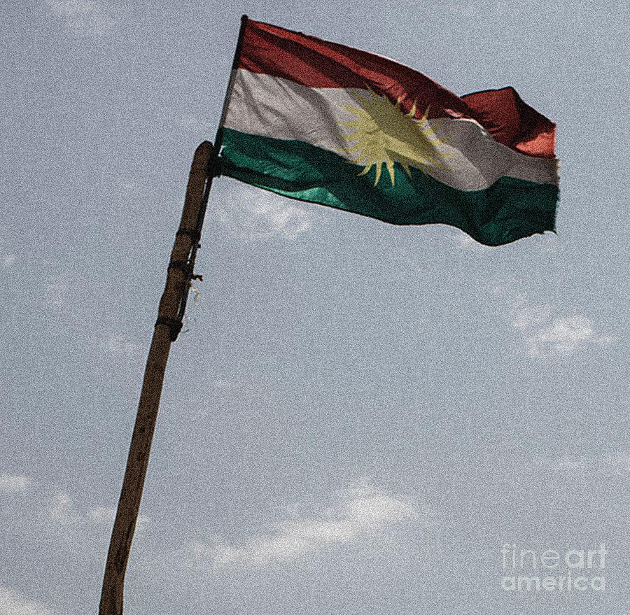 Kurdish Flag Painting by Celestial Images