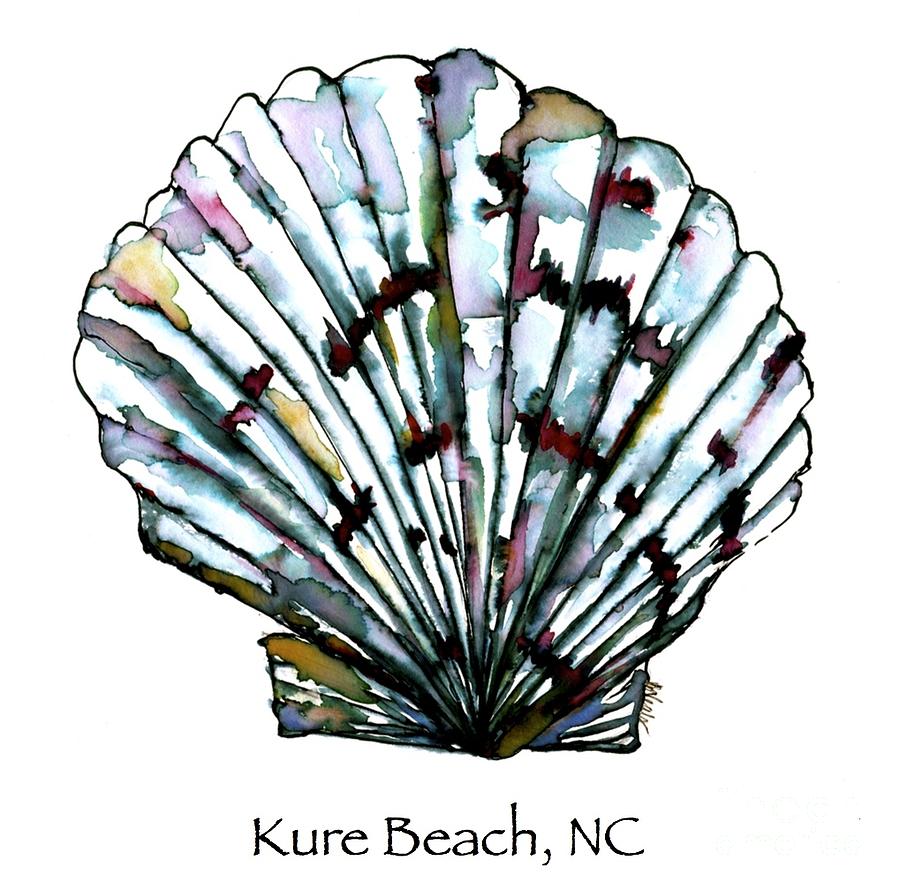Kure Beach Shell Painting by Bev Veals