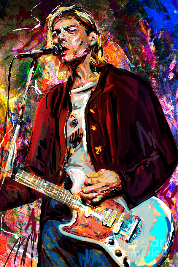 Kurt Cobain Mixed Media - Kurt Cobain Art by Ryan Rock Artist