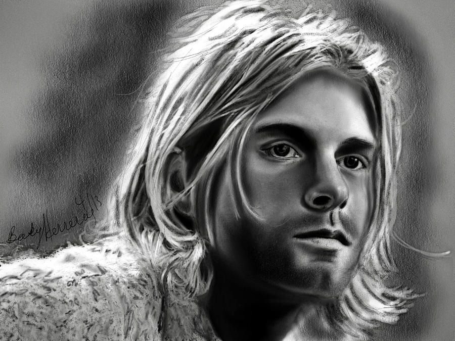 Kurt Cobain Drawing - Kurt Cobain- Nirvana by Becky Herrera