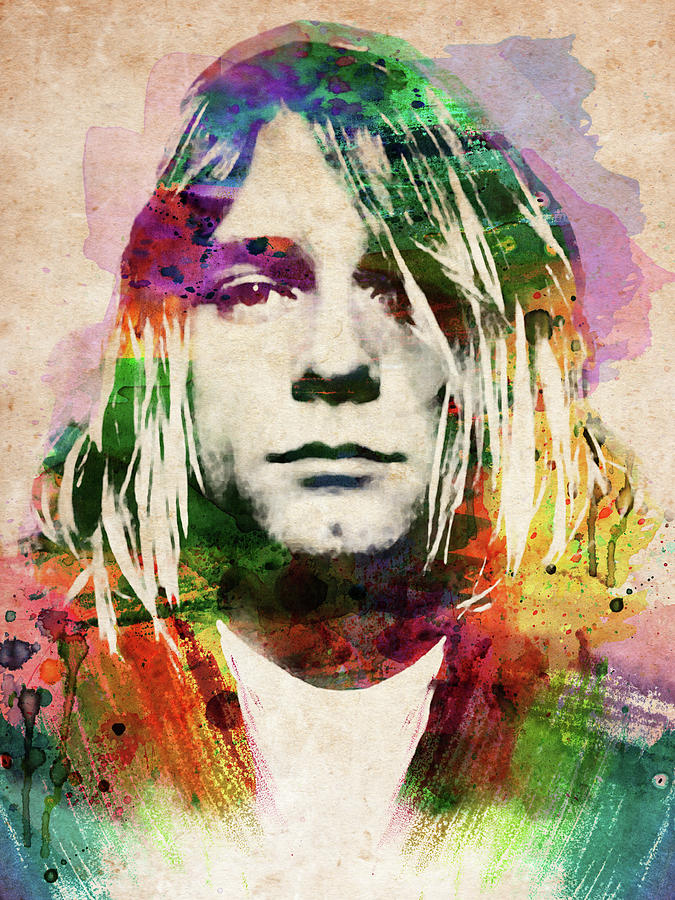 Kurt Cobain colorful portrait Digital Art by Mihaela Pater - Fine Art ...