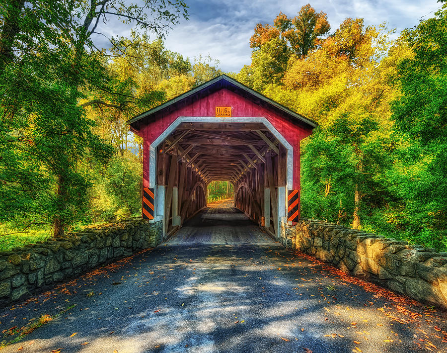 Kurtz Mill Covered Bridge - Lancaster Pennsylvania - 1876 Photograph by ...