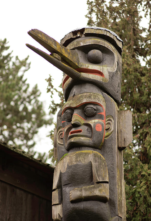 Kwakwaka Wakw Pole in Thunderbird Park,Victoria. Photograph by Andrew ...