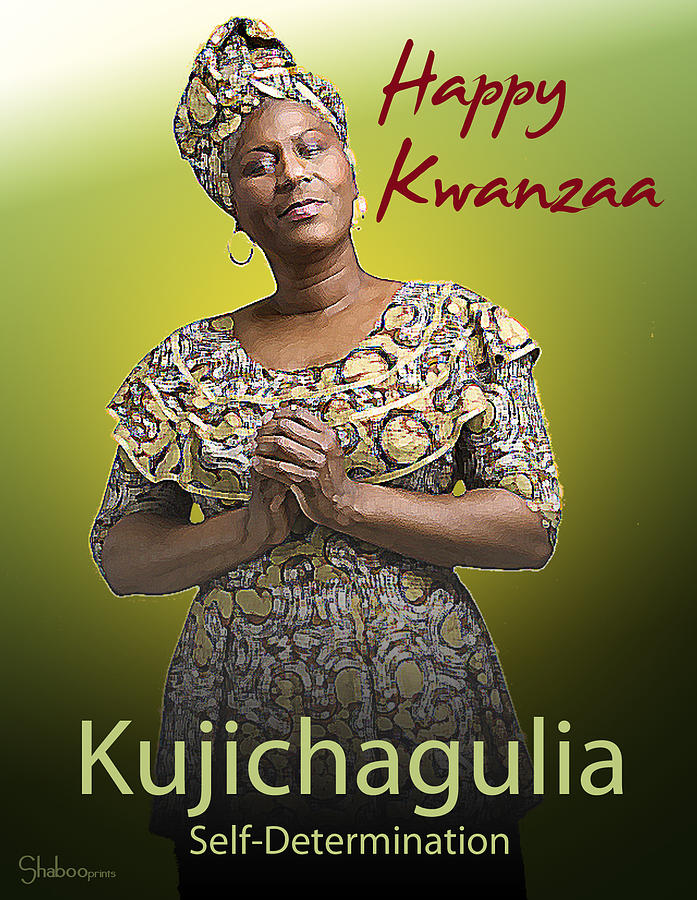 Holiday Digital Art - Kwanzaa Kujichagulia by Shaboo Prints