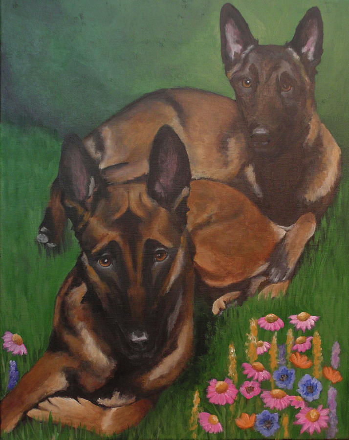 Kya and Jax Painting by Carol Russell