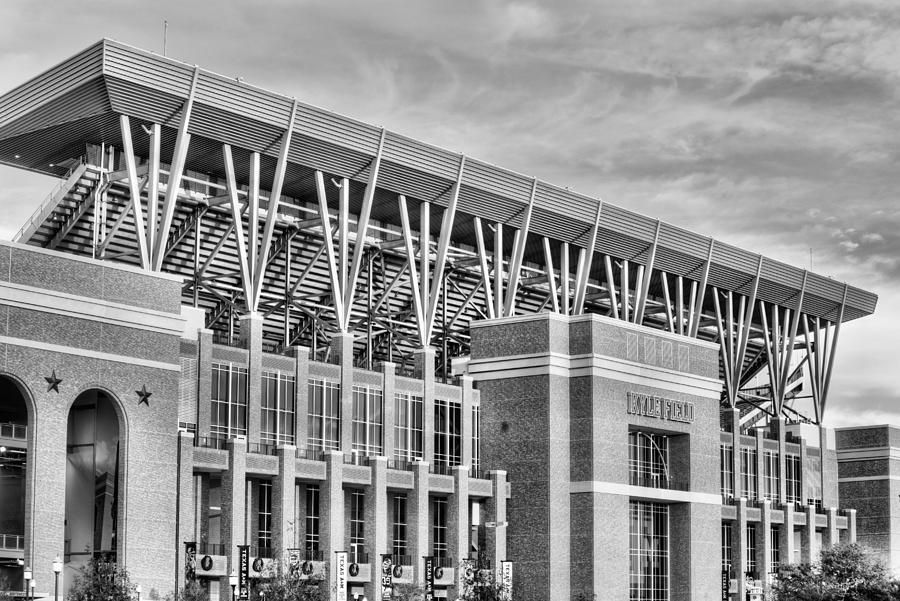 Kyle Field Home of the Aggies Black and White Photograph by JC Findley
