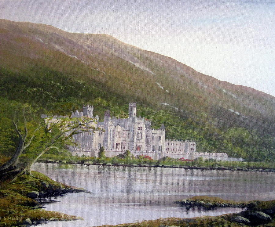 Kylemore Abbey Co Galway Ireland Painting by Cathal O malley