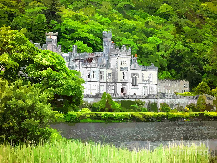  painting of kylemore abbey on the lakes of connemara Kylemore  county galway ireland  Painting by Mary Cahalan Lee - aka PIXI
