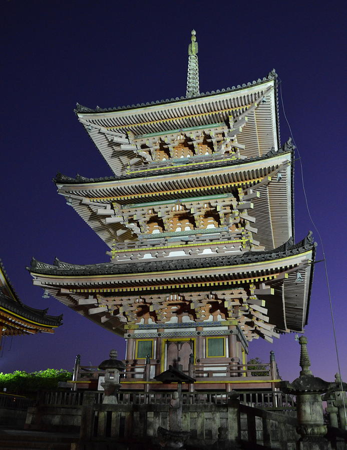 Kyoto Shrine at Night Photograph by Corinne Rhode