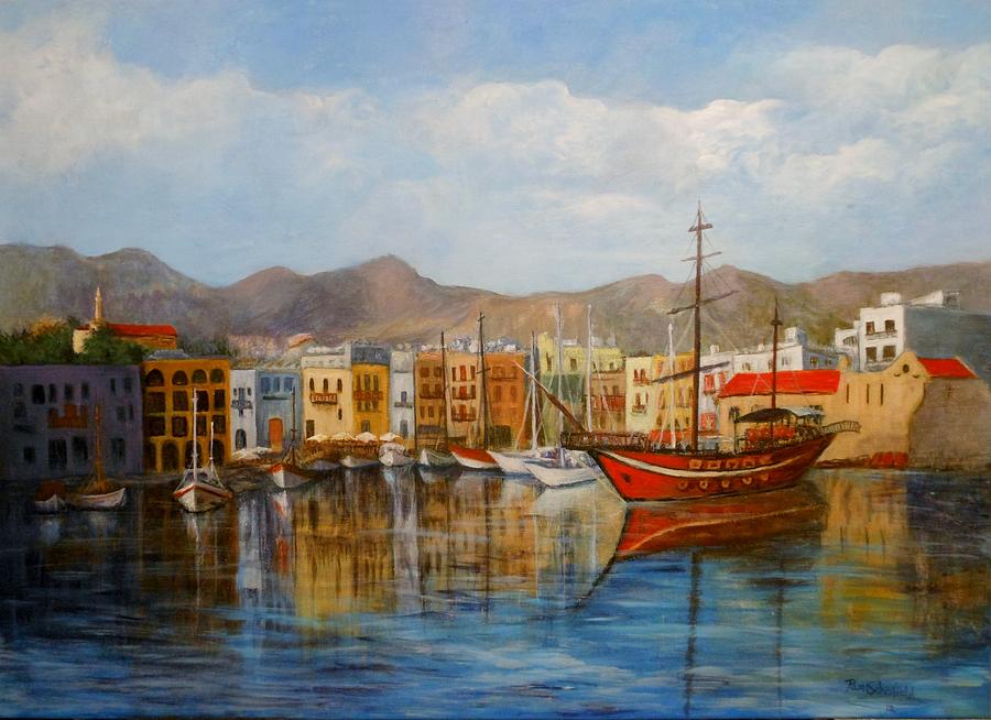 Kyrenia Harbour Painting by Pam Schofield - Fine Art America