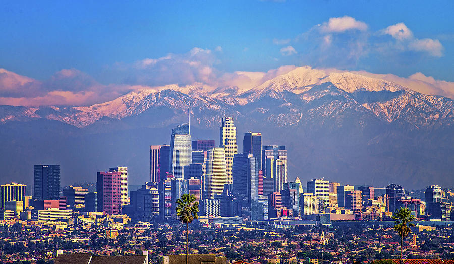 L. A. Cityscape with Snow Photograph by Lynn Bauer