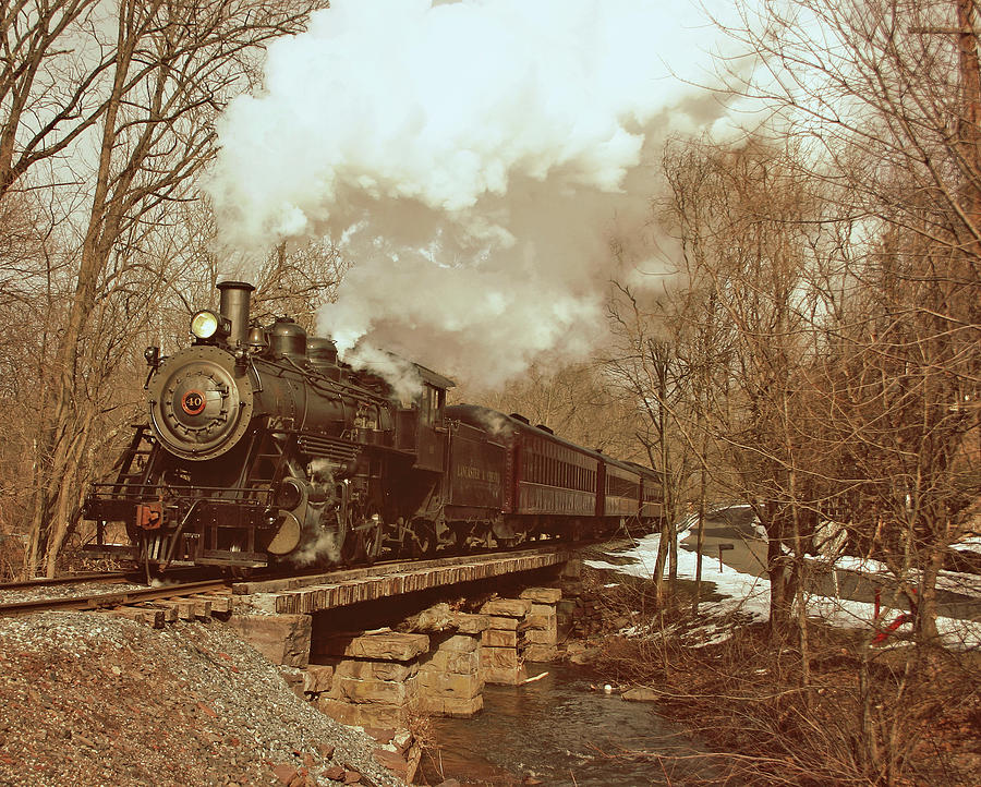 L C Steam Engine 2-8-0 40 Vintage Photograph by Joseph C Hinson