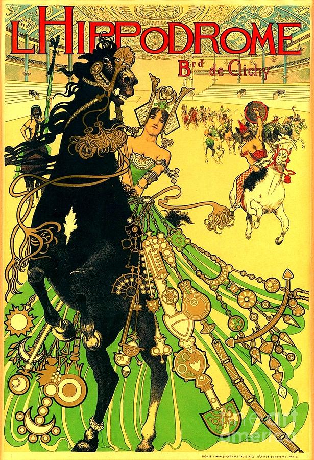 L Hippodrome 1905 Parisian Art Nouveau Poster 1905 Painting by Peter Ogden