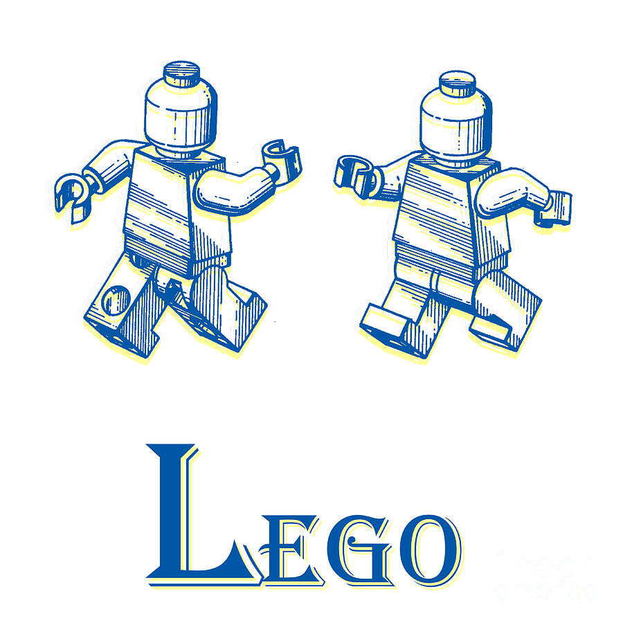 L is for Lego Digital Art by Edward Fielding