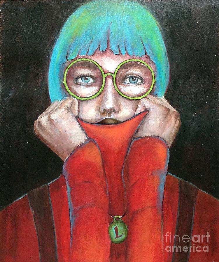 Female Portrait Painting - L is for Love by Pamela Vosseller Female Portrait Painting - L is for Love by Pamela Vosseller