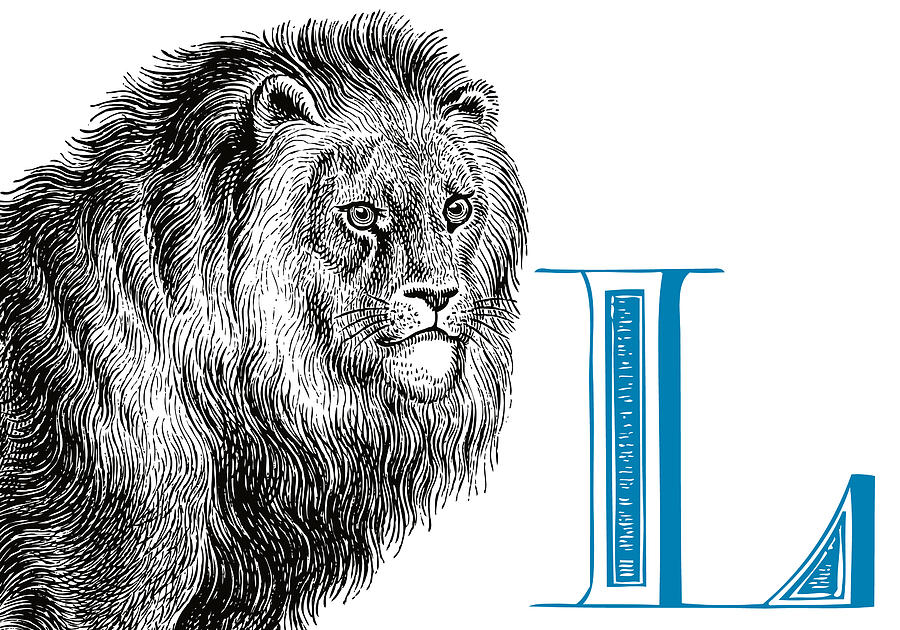 Nature Digital Art - L Lion by Thomas Paul