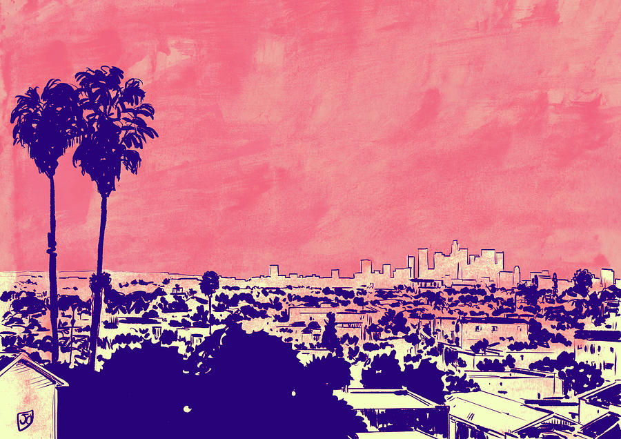City Of Angels Drawing - La 001 by Giuseppe Cristiano