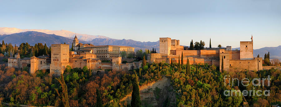 Sunset Photograph - La Alhambra, Sierra Nevada. Spain.  by Guido Montanes Castillo