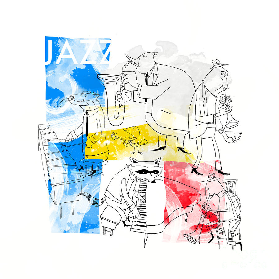 Jazz Digital Art - La Bande du Jazz by Sean Hagan