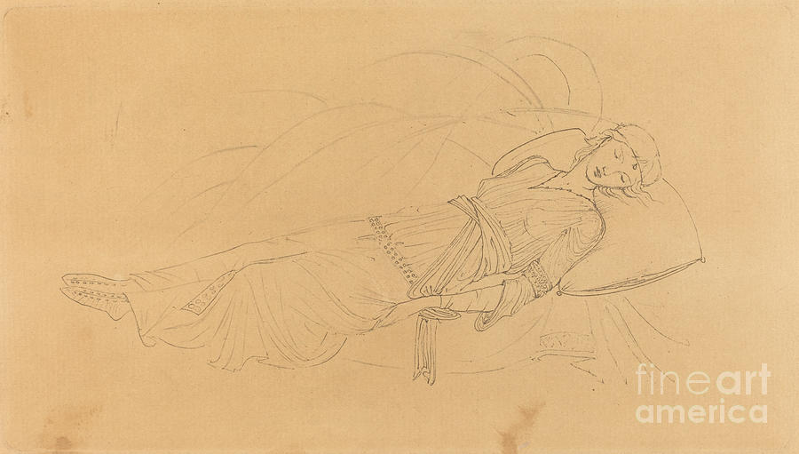 La Belle Au Bois Dormant Drawing by Sir Edward Coley Burnejones Fine