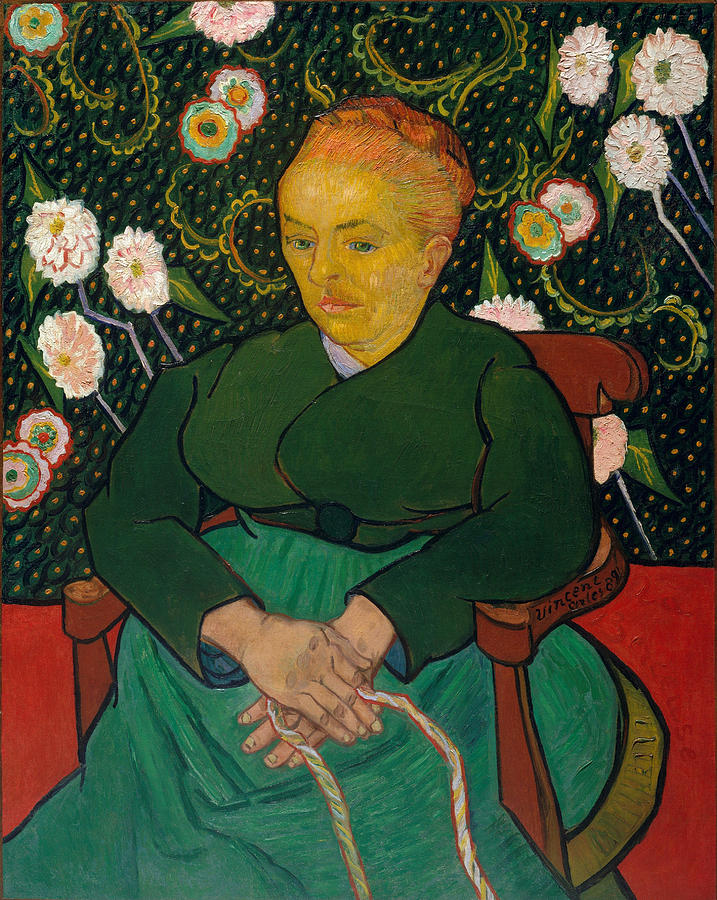 La Berceuse. Woman Rocking a Cradle. Augustine-Alix Pellicot Roulin Painting by Vincent van Gogh