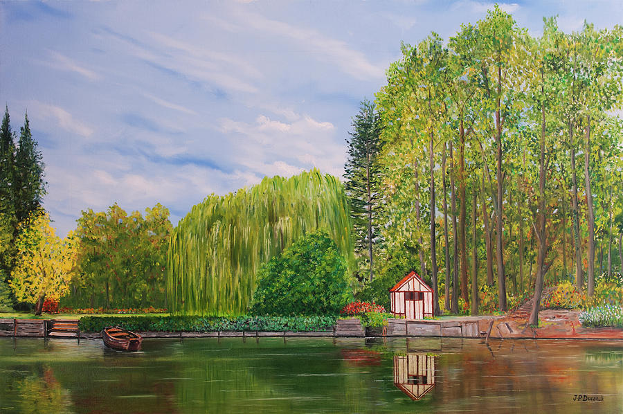 La Cabane A Acquigny - Oil on Canvas Painting by Jean-Pierre Ducondi