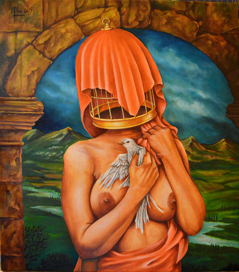 Nude Painting - La Cage Doree by Didier Albo