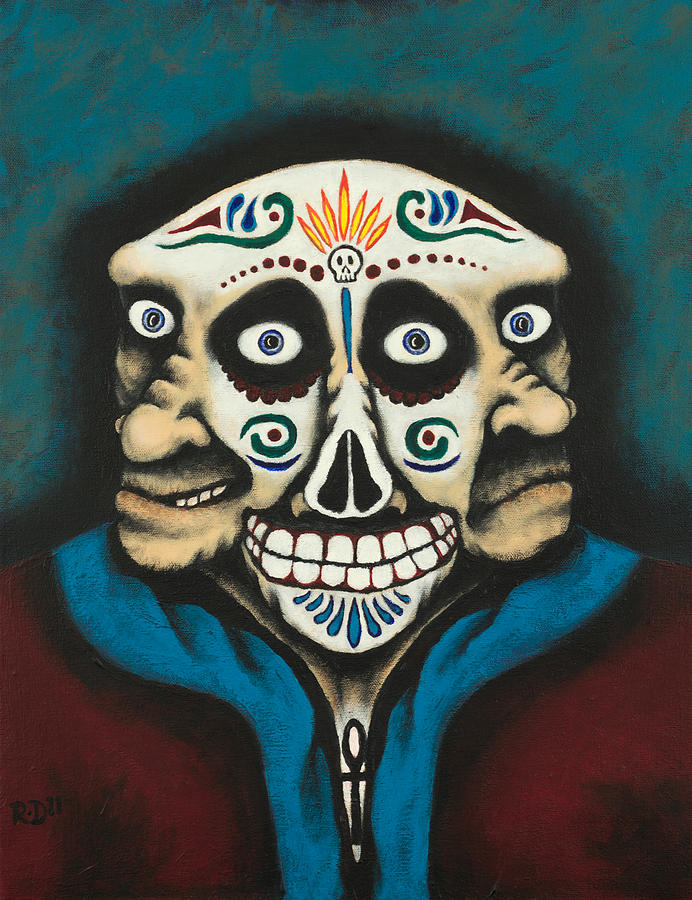 Skull Painting - La Calaca by Robert Dickman
