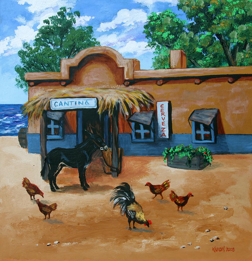 Rooster Painting - La Cantina by Karon Melillo DeVega
