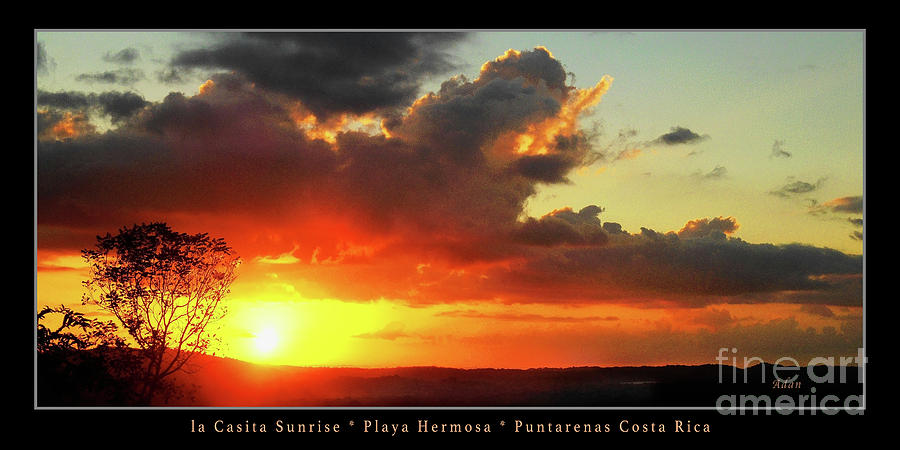 la Casita Playa Hermosa Puntarenas Costa Rica - Sunrise A Two Panorama Poster Greeting Card Photograph by Felipe Adan Lerma